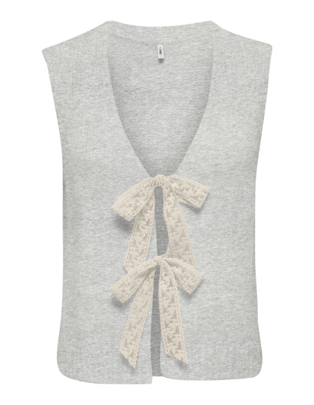 Gilet Noeud Light Grey Melange ONLNELLIE ONLY - 1 | TOPS